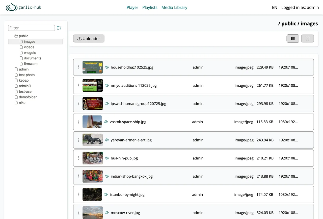 The list view