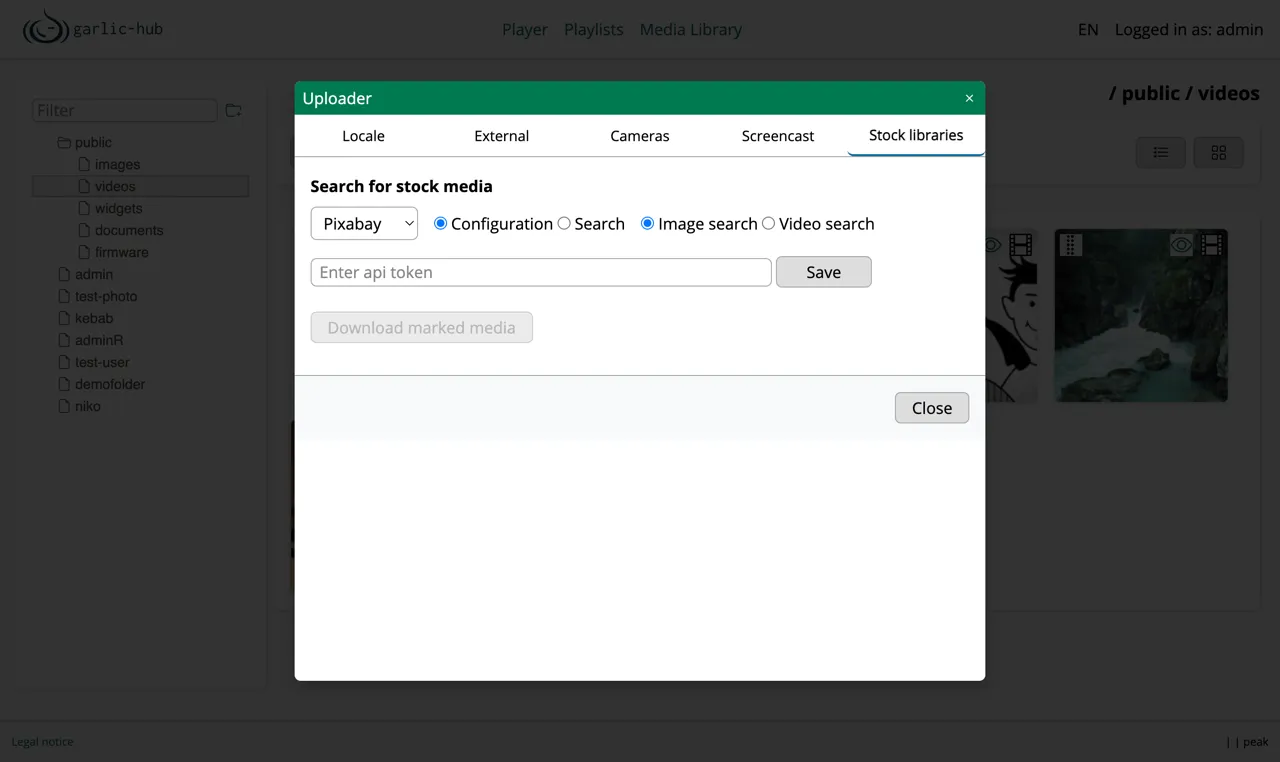 Stock library configuration