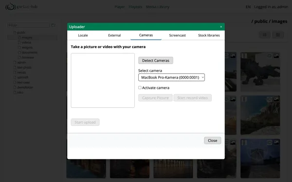 Camera upload, camera inactive