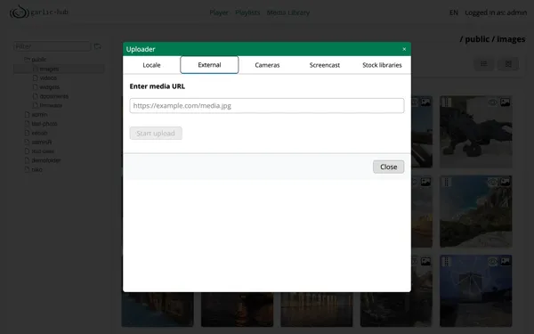 Upload external files