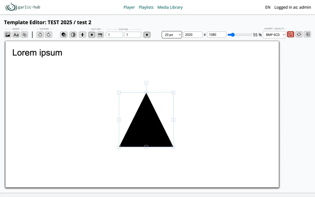 Composer opened from a playlist with export format and reset icon