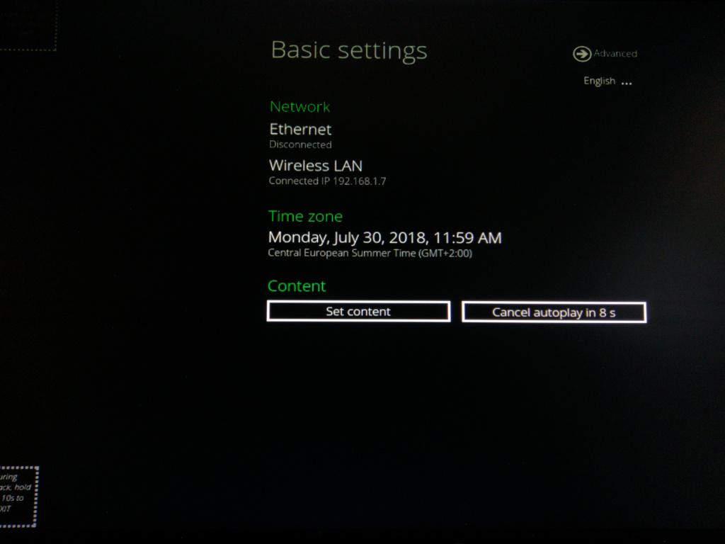 IAdea player startup screen