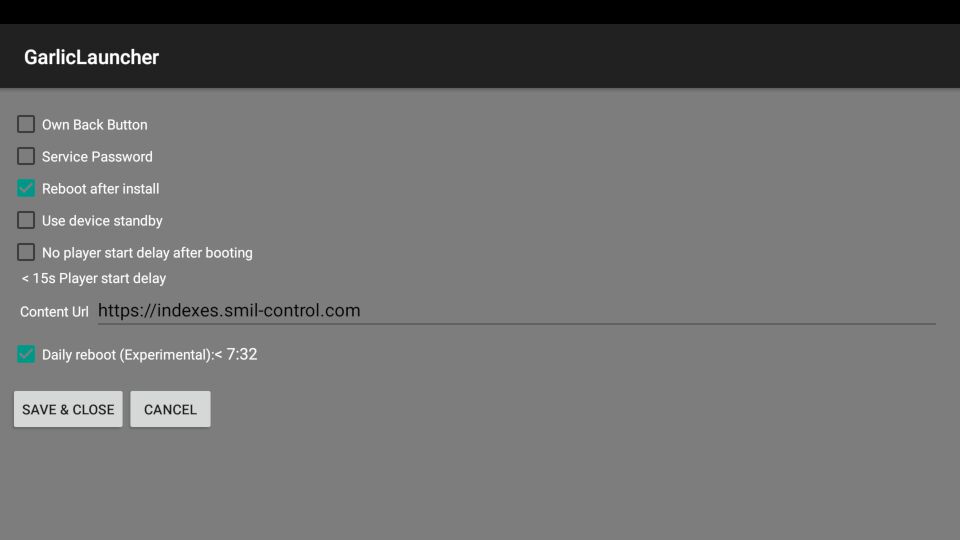 Garlic-Launcher Settings