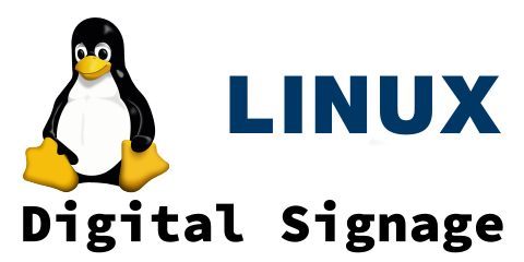 Linux Logo with digital signage subtext